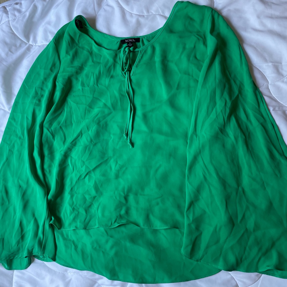XOXO bell sleeve blouse top with slit sleeves